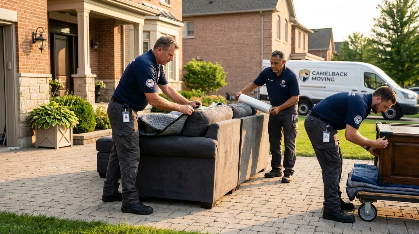 Large estate moving crew wrapping furniture in Liberty, PA