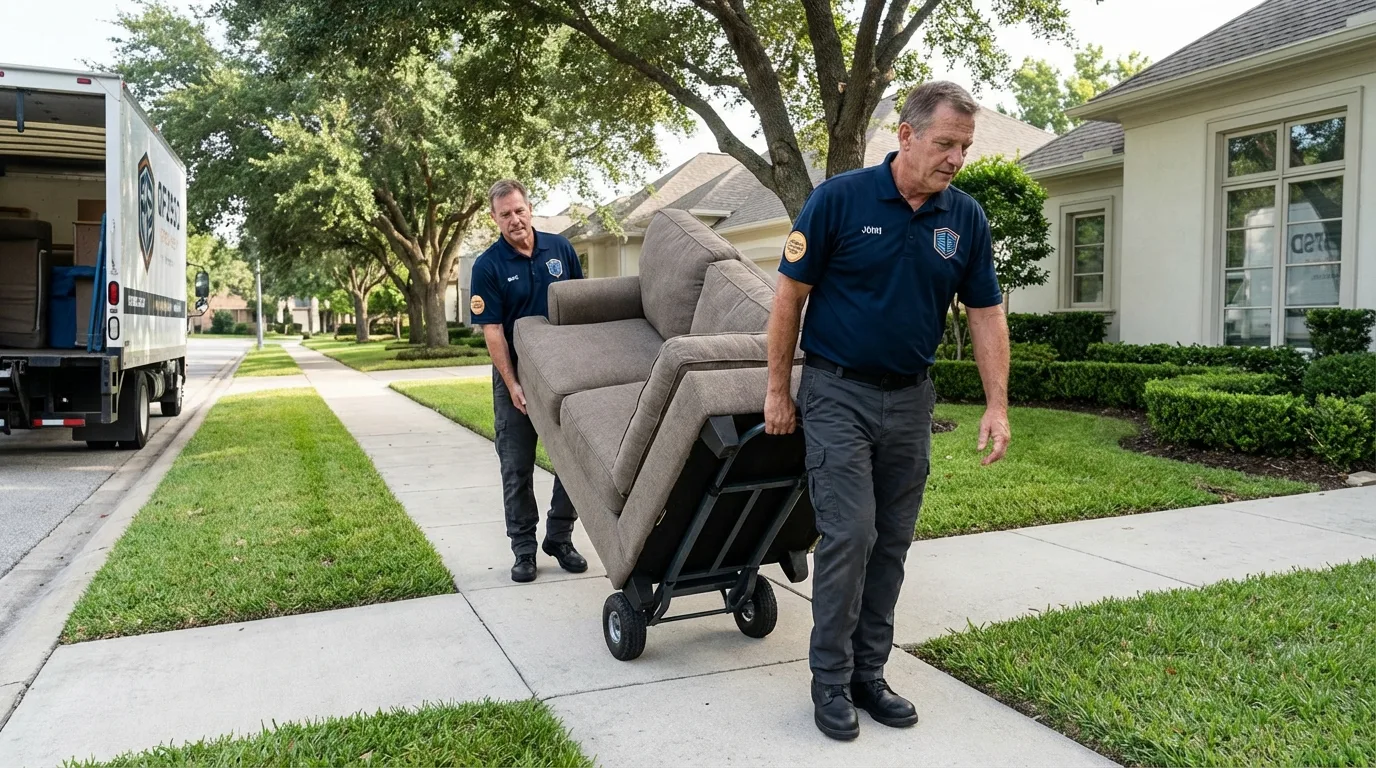 Local residential moving crew loading furniture in Liberty, PA